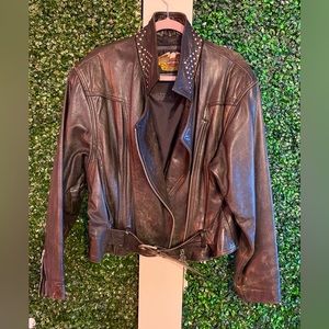 Vintage Women’s Harley Davidson An American Legend Leather Jacket Sz Lg